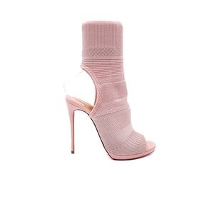 Christian Louboutin Cheminene 120 Pink Stretch Sock Mules Heels EU 37